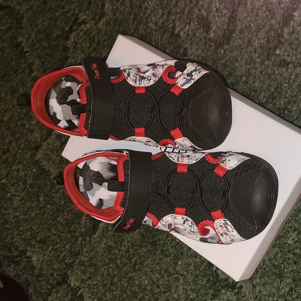 DREAM PAIRS Kids 3 Red&Black Sports Sandals